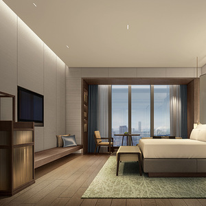 Suite Ejecutiva Moderna para Hotel, Muebles de Hotel, Juego de Dormitorio y Paredes, Muebles Fijos de Chapa de Madera - Product Image 6