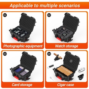 Boîte à outils multifonctionnelle rigide, petite boîte de protection pour équipement, mousse de découpe, étui de sécurité en plastique pour armes à feu avec poignée, <span class=keywords><strong>valise</strong></span> - Product Image 4