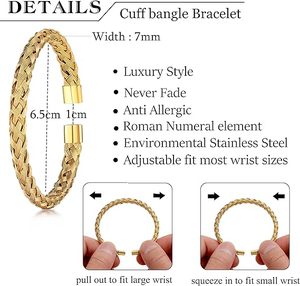 Thời Trang 3Pcs Người Đàn Ông Sang Trọng Của Thiết Kế Mới Thép Không Gỉ Vương Miện Chữ Số La Mã Người Đàn Ông Của Vòng Đeo Tay - Product Image 4