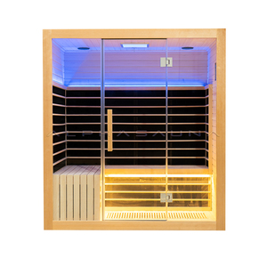Chauffage en céramique Canadian Hemlock Sauna infrarouge lointain Salles 2 personnes Spa de beauté intérieur Sauna sec en bois - Product Image 1