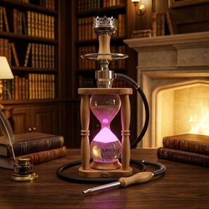 Chicha de luxe arabe durable en acier inoxydable avec lumière LED et finition miroir, livrée en coffret cadeau - Product Image 3