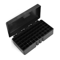 Boîte de rangement portable en ABS noir pour pistolet mitrailleur de 9 mm, support de balles de tir en plein air, peut contenir 50 pièces en toute sécurité