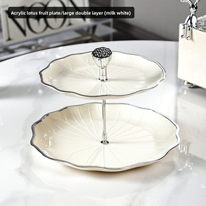 Plateau à fruits multi-niveaux en or incrusté de fleurs, design rétro de luxe léger, décoration de la maison, plateau à collations pour <span class=keywords><strong>table</strong></span> basse - Product Image 6