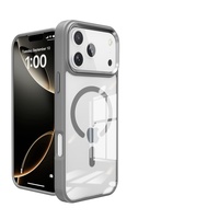 Coque de téléphone magnétique transparente pour iPhone 15/16, coque de téléphone anti-chute en PC + TPU avec cadre mat pour Apple 17 18 Pro 14 13