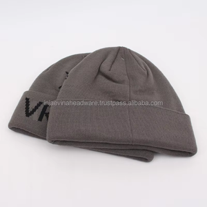 Bonnet d'hiver unisexe en acrylique tricoté à revers, couleur unie, vierge, de haute qualité, personnalisable avec logo, vente en gros - Product Image 5