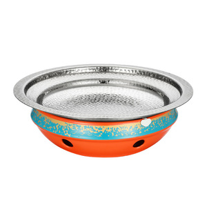 Three Layer Steel Dry Pot Hot Pot Set Commercial Round Solid Alcohol Stove Bullfrog Pot Chopped Chili Fish Head Platter - Product Image 2