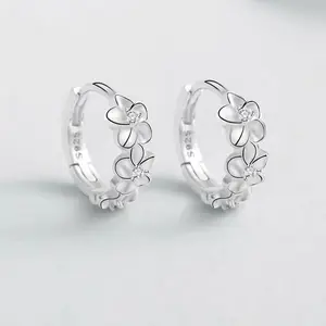 Fine Jewelry Fashion 925 Sterling Silver Designer Custom Cubic Zirconia Dangle Diamond Hoop Earrings Stud Earrings For Women