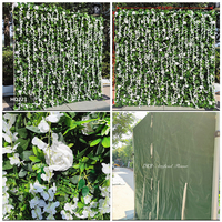 Mur de fleurs artificielles en soie, 8 pieds x 8 pieds, panneaux de fond décoratifs en rouleau, pour décoration murale florale