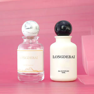 Wholesale Custom Clear Matte Round Perfume Spray <b>Bottles</b> 30ml 50ml 100ml Eco-friendly <b>Empty</b> <b>Glass</b> <b>Bottle</b> with Marble Cap - Product Image 4
