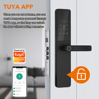 Precio de fábrica, cerradura negra mate, aplicación Tuya, Wifi, cerradura de puerta electrónica inteligente con huella dactilar, cerradura de puerta delantera inteligente Digital Inteligente