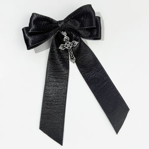 SASAACC versione coreana Clip per capelli con fiocco in raso opaco, elegante Clip superiore per le donne, accessorio per capelli in stile principessa dolce - Product Image 3