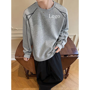 เสื้อสเวตเตอร์สวมหัวสำหรับผู้ชายผ้าฟลีซปะต่อผ้าขนแกะสำหรับฤดูใบไม้ร่วงฤดูหนาว - Product Image 5