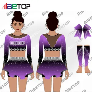 New Style Brand Custom Design You Own Top Sales Custom High Quality Cheerleader Costume Uniform With Rhinestone