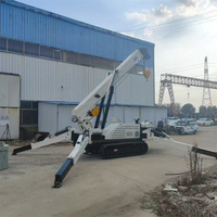Mini-grue araignée de 1 tonne, grue sur chenilles alimentée par batterie, châssis extra-fin, passe par les portes standard et les ascenseurs pour passagers