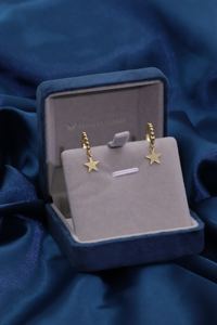 Boucles d'oreilles clous classiques et élégantes Tianyu Gems en laiton plaqué or pour femme avec pendentif étoile à cinq branches en zircon blanc - Product Image 5