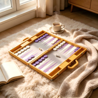 Ensemble de Backgammon de Luxe en Cuir PU Grain Crocodile Pliable avec Poignée et Logo Personnalisé pour Cadeau d'Entreprise Haut de Gamme