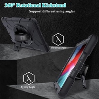 Coque de tablette robuste universelle pour iPad 10.2 7e/8e/9e génération avec sangle de maintien en silicone pour enfants, support rotatif et emplacement pour crayon