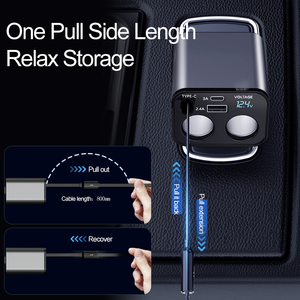 Phong Cách Mới 5 Trong 1 Có Thể Thu Vào Cáp Sạc Xe Hơi Sạc Nhanh Miễn Phí Thuốc Lá Nhẹ Hơn Điện Phổ <span class=keywords><strong>Adapter</strong></span> Cho Điện Thoại Di Động - Product Image 5