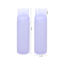 Brosse applicatrice d'huile capillaire personnalisée pour salon, flacon d'huile capillaire de 6 onces avec peigne applicateur de couleur pour racines et échelle graduée