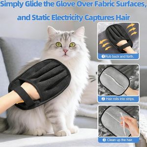 Modern Two-Way Bristles Sticky Hair Removal Artifact <b>Pet</b> Electrostatic Gloves Necessary for Cats and Dogs Hair Cleaning - Product Image 3