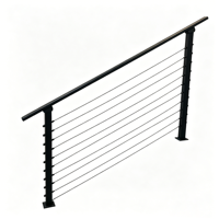 Système de garde-corps à câbles en acier inoxydable durable pour terrasse et escalier, intérieur/extérieur, avec poteau de 36 pouces, tube carré, main courante et balustrade DIY