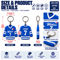 Porte-clés en PVC personnalisé, porte-clés de hockey sur glace, porte-clés promotionnels en gros pour les fêtes ou les supermarchés