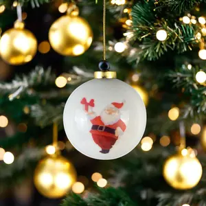 Boules de Noël suspendues en céramique avec or pour décoration d'arbre et d'ornement Ornements de boule de fête