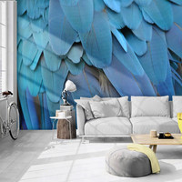 Papier peint mural 3D luxueux en plumes, personnalisé pour la salle de diffusion en direct, le canapé, la chambre à coucher, le mur d'arrière-plan de la télévision