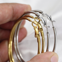 Anting Lingkaran Emas Besar Ukuran Jumbo 40MM/50MM Anting Lingkaran Tanpa Akhir 2 Inci Anting Statement Ukuran Besar Hadiah