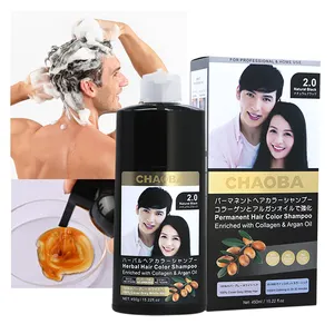 OEM ODM Private Label Herbal Natural Cover White Dark Brown Hair Dye Colour Shampoo Black Color Shampoo For Man