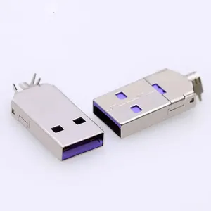 USB 2.0 Type A Welding Type Male Plug Nickel Plated Connectors usb-A Tail Socket 3 in 1 DIY Adapter