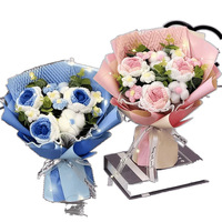 Buket Bunga Mawar Rajutan Tangan Siap Pakai, Hadiah Ulang Tahun dan Pernikahan untuk Pacar, Sahabat, dan Ibu