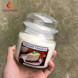 Porte-bougie cylindrique en verre style <span class=keywords><strong>Yankee</strong></span> avec couvercle, couleur personnalisée, parfum d'aromathérapie, décoration DIY pour la maison pour Noël - Product Image 3