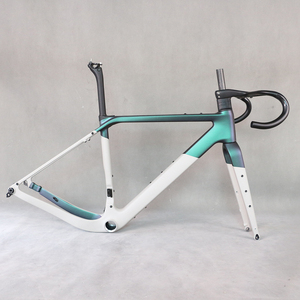 Marco de <span class=keywords><strong>carbono</strong></span> freno de disco grava bicicleta Cable oculto completo pieza de bicicleta fibra de <span class=keywords><strong>carbono</strong></span> T1000 T4 700X50C Frameset pintura camaleón GR048 - Product Image 1