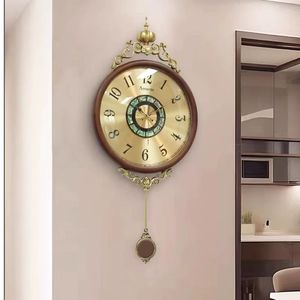 Metal Wall <b>Clock</b> Round 60mm Silent <b>Battery</b> Powered Living Room Home Decor - Product Image 2