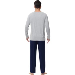 Ensemble de pyjama pour homme en viscose de bambou à manches longues et col rond avec poches, tailles S à XXL - Product Image 5