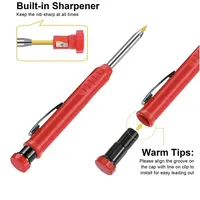 Crayon de charpentier professionnel en stock aux États-Unis, marqueur mécanique 2,8 mm avec recharge et taille-crayon à tête longue