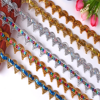 Vente en gros de dentelle décorative antique en or et argent pour la couture DIY