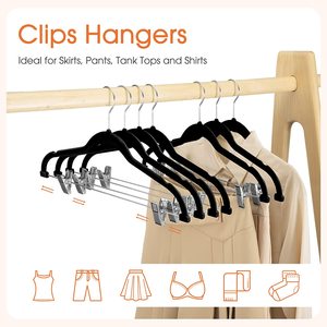 Charisma Wholesale Custom Plastic Velvet Clothes <strong>Hangers</strong> Notched <strong>Clips</strong> Wardrobe Durable Pants Skirt Suit Coat <strong>Hangers</strong> - Product Image 5