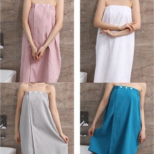LOGO Cotton Waffle Strapless Spa <strong>Wrap</strong> Skirt Lightweight Summer Wearable Bath <strong>Towel</strong> Dress Adjustable Body <strong>Wrap</strong> for Beauty Salon - Product Image 2