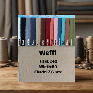 ผ้าโพลีเอสเตอร์ถักแบบริบยืดหยุ่นคุณภาพพรีเมียม Weffi หนา 240 GSM กว้าง 60 นิ้ว ม้วนยาว 2.6 เมตร สำหรับเสื้อผ้าและชุดกีฬา - Product Image 3