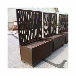 Bac à jardinage décoratif <span class=keywords><strong>en</strong></span> métal, larges planteuses carrées hautes, pour l'extérieur - Product Image 1