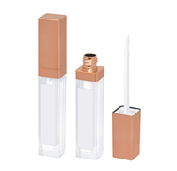 Tubes cosmétiques carrés et rectangulaires en ABS de 7 ml avec couvercle à charnière, éclairés par LED, pour brillant à lèvres et emballage de gloss.