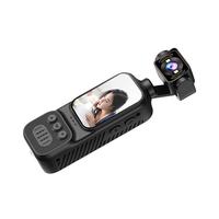 Caméra corporelle 2K avec microphone externe, mini caméra vidéo audio de poche 270 °   Caméra rotative pour les sports de plein air, le vélo, les voyages et le vlogging
