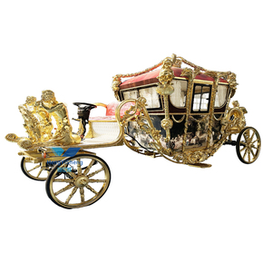 Fábrica de Carretas para Caballos al por Mayor - Venta de Carruajes Reales Eléctricos de Acero de 4 Ruedas con Escultura de Carruaje Real - Product Image 6