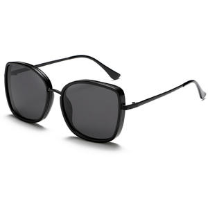 แว่นกันแดดโพลาไรซ์อินเทรนด์สำหรับผู้หญิงกรอบใหญ่สีดำ TR90 UV400 ป้องกันประเภท 3 ที่บังแดด K023 - Product Image 1