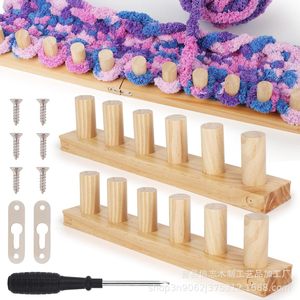 Herramienta de tejer de madera DIY para toallas y tapices, juego de tejer de una sola aguja para hilo de capa corta, material de pino, estilo moderno y sencillo - Product Image 1