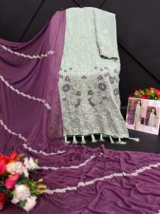 Nueva colección Semi Stitch Material Pakistani Salwar Suit Adecuado para entornos de oficina Disponible a precio a granel - Product Image 4