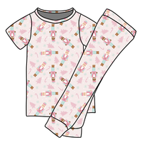 Ensembles de vêtements pour filles en deux pièces, mignons, de Noël, pour l'automne et l'hiver, imprimés de personnages, manches longues, en tissu de bambou, tenue pour tout-petits