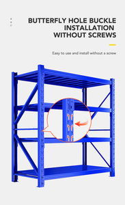 Sistema de Estanterías Industriales Ajustables para Garaje, Estanterías Metálicas Resistentes para Almacén, Estanterías de Almacenamiento, Estantes de Acero - Product Image 3